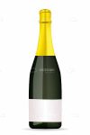 Plain Champagne Bottle on White Background